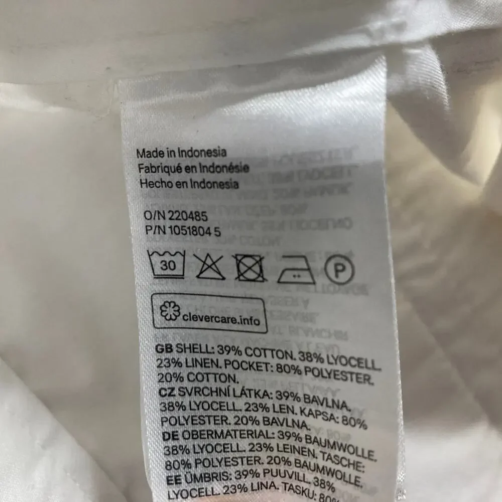 H&M Pants Womens 30 White Linen Blend Career Relaxed fit
